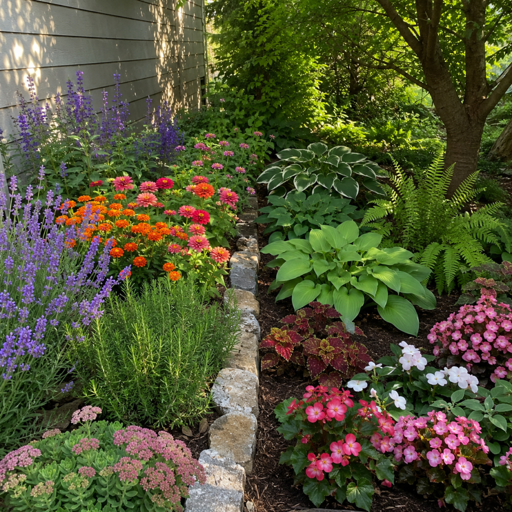 Full sun and shade outdoor plants for beginners.