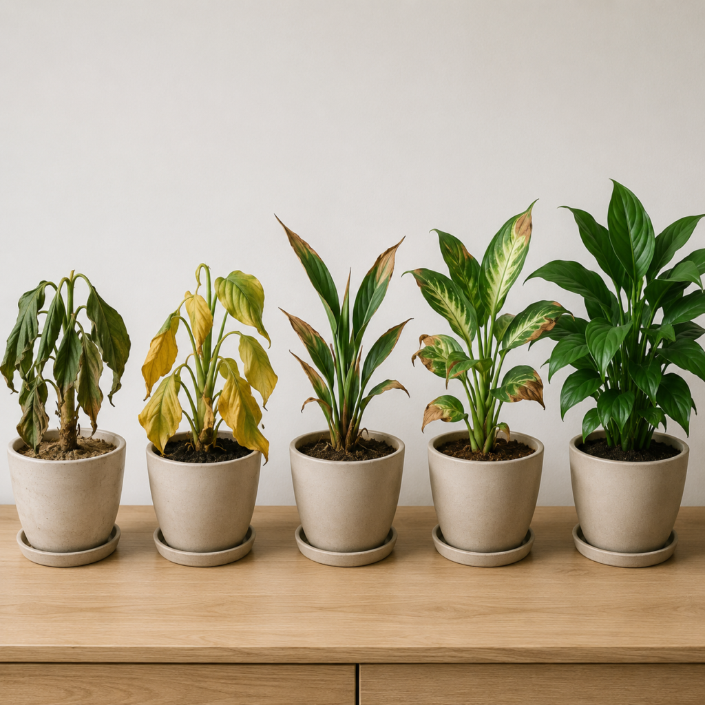 Common causes of brown leaf tips on indoor plants.