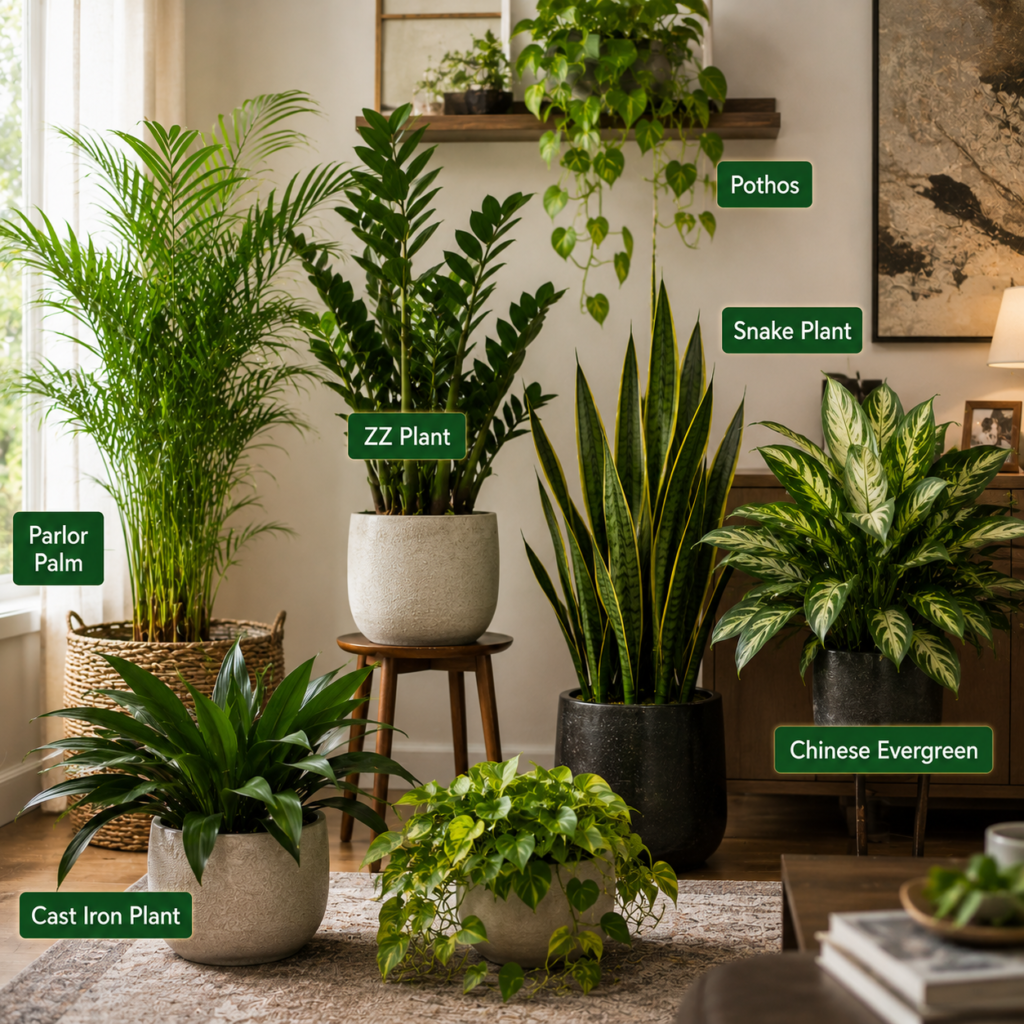 Top low-light indoor plants for indoor spaces