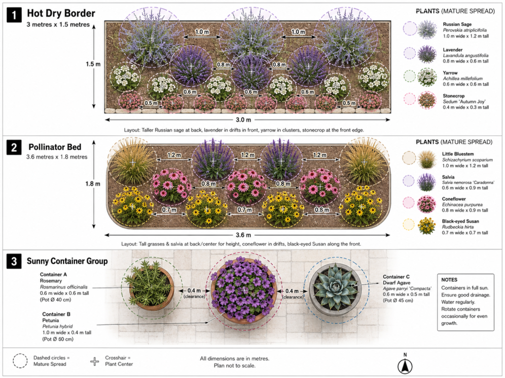 Outdoor plants for full sun planting plans.