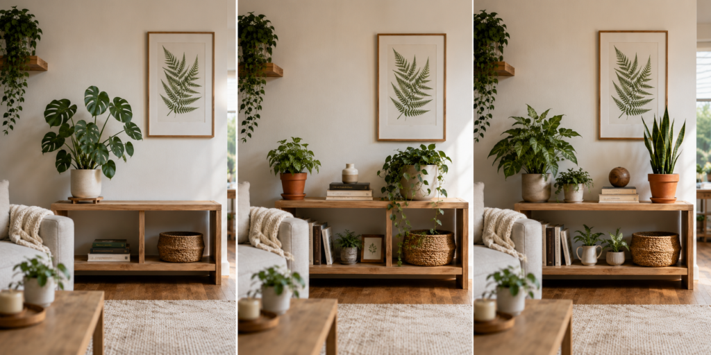 Plant shelf layout ideas.