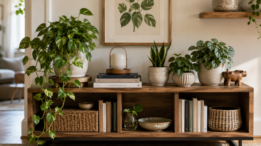 Plants with books.
