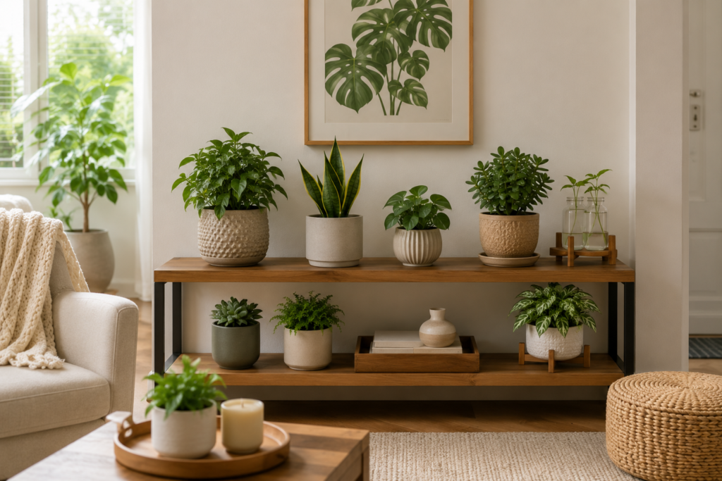 Pet-safe plant shelf.