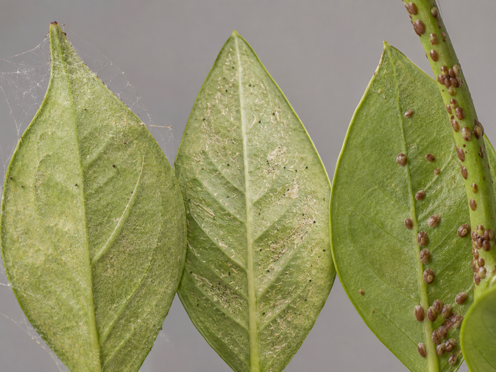 Pest damage on leaves.