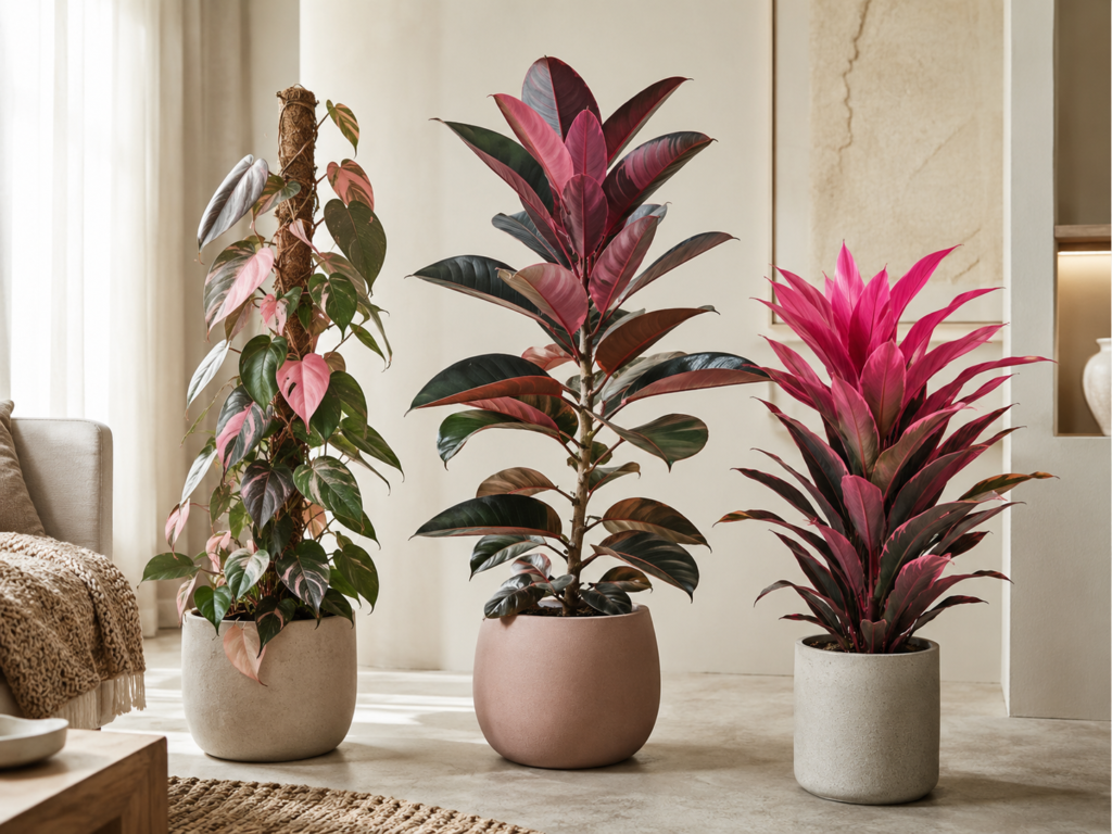 Pink statement plants.