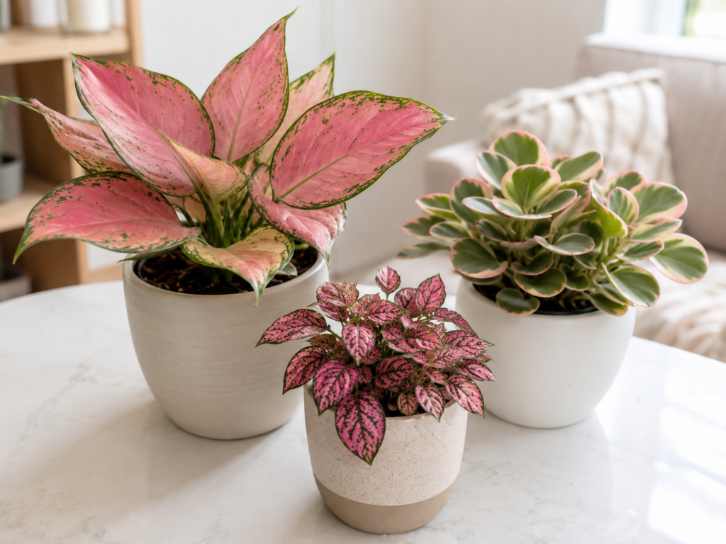 Easy pink houseplants.