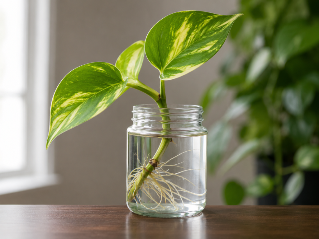 Pothos growing in water