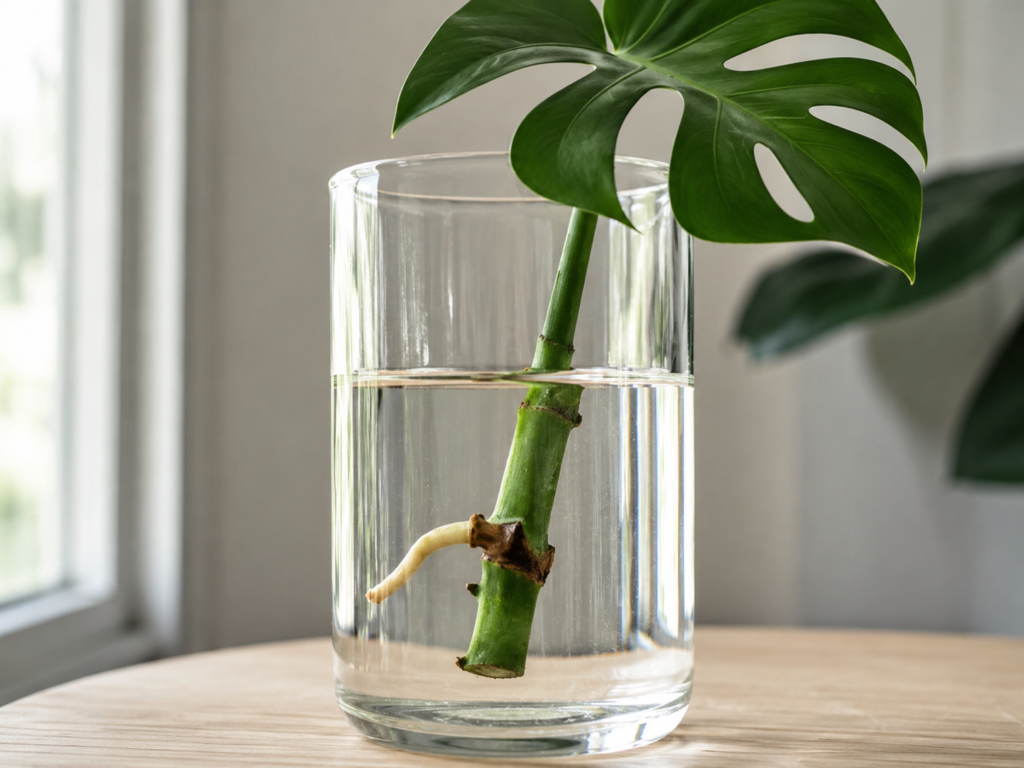 Monstera node in water.