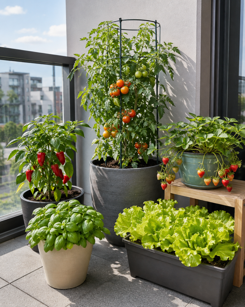 Small edible garden.