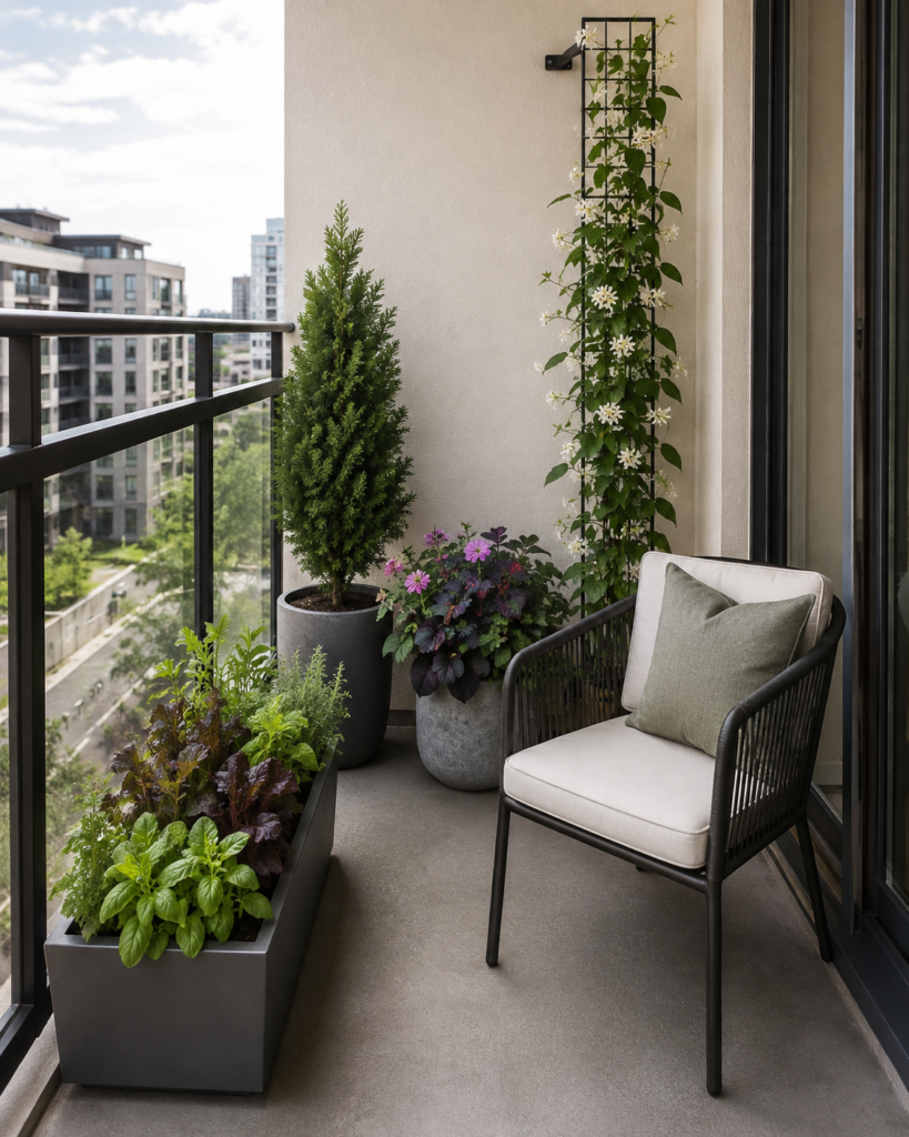 Small balcony plants.