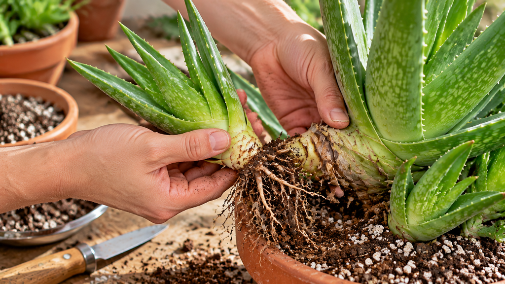 Separating aloe pup