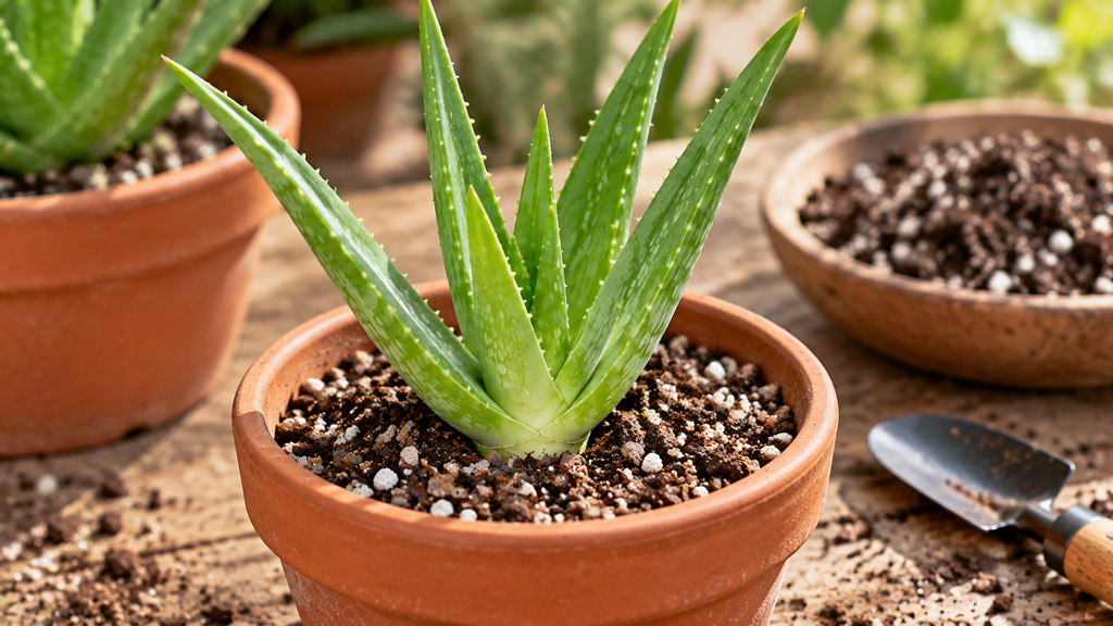 Planting aloe pup