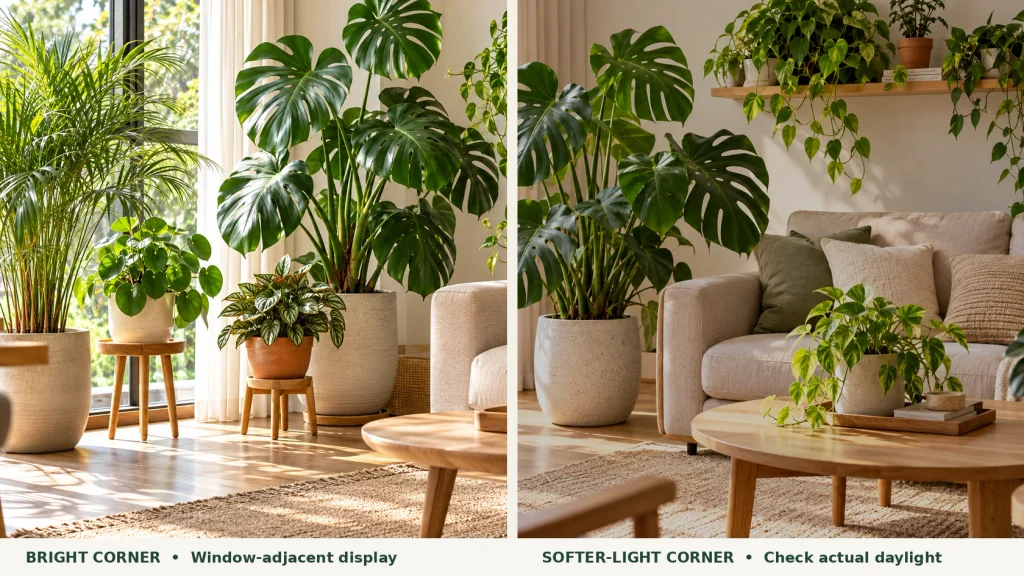 indoor plants for living room corners