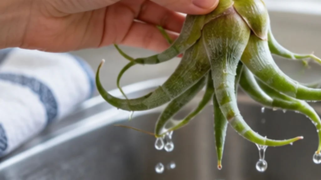 Draining water from an air plant