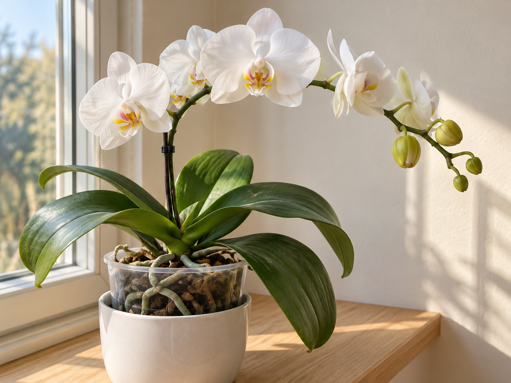White Phalaenopsis orchid