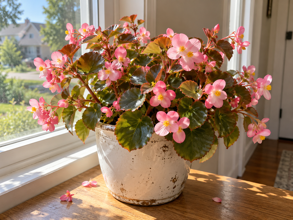 Pink wax begonia