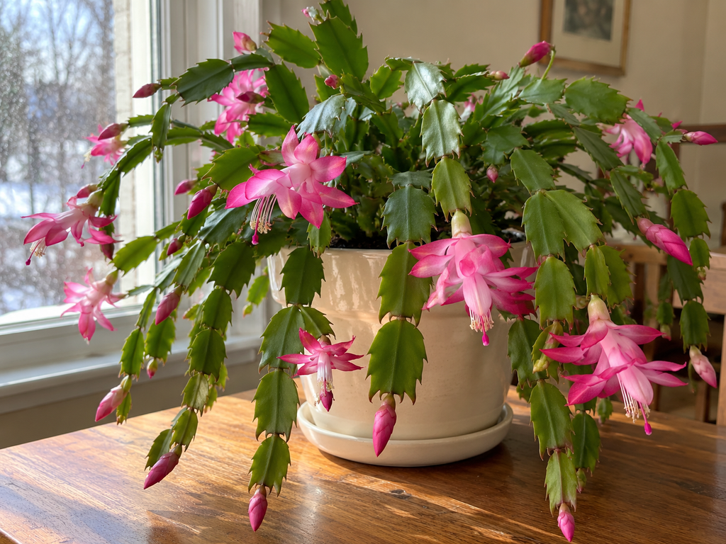 Pink holiday cactus