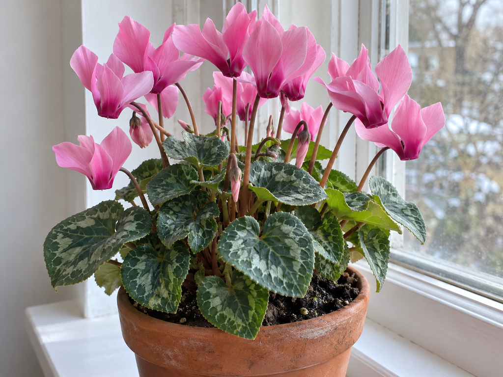 Pink cyclamen
