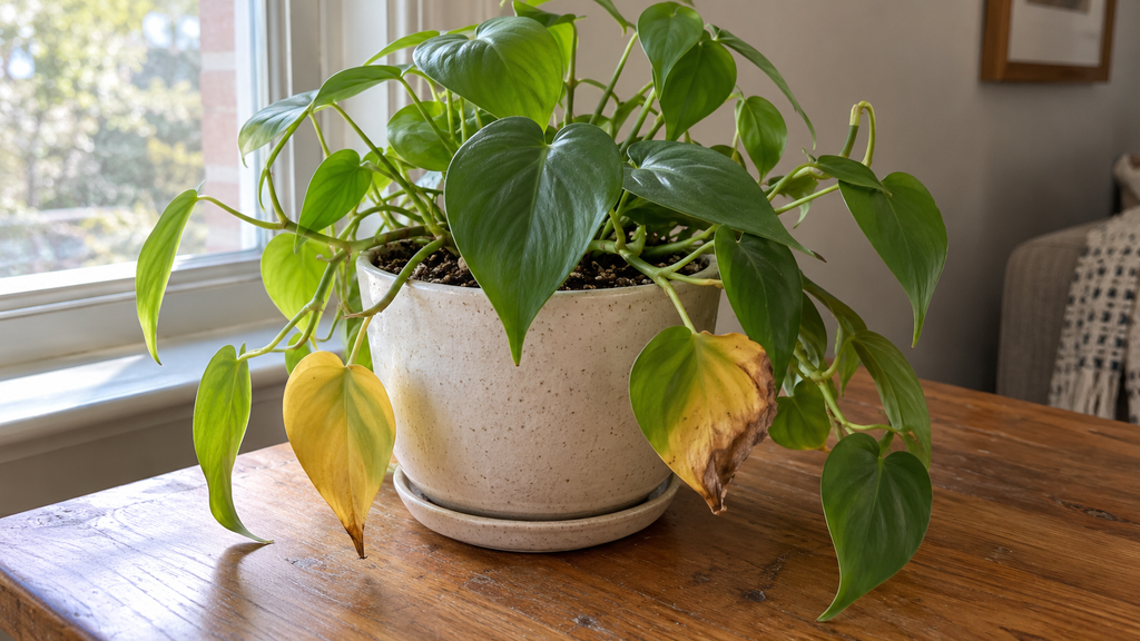 Yellowing Philodendron leaves