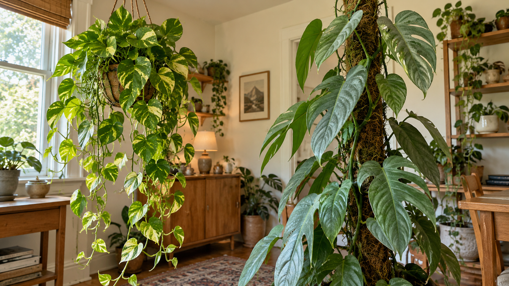 Trailing vs climbing pothos
