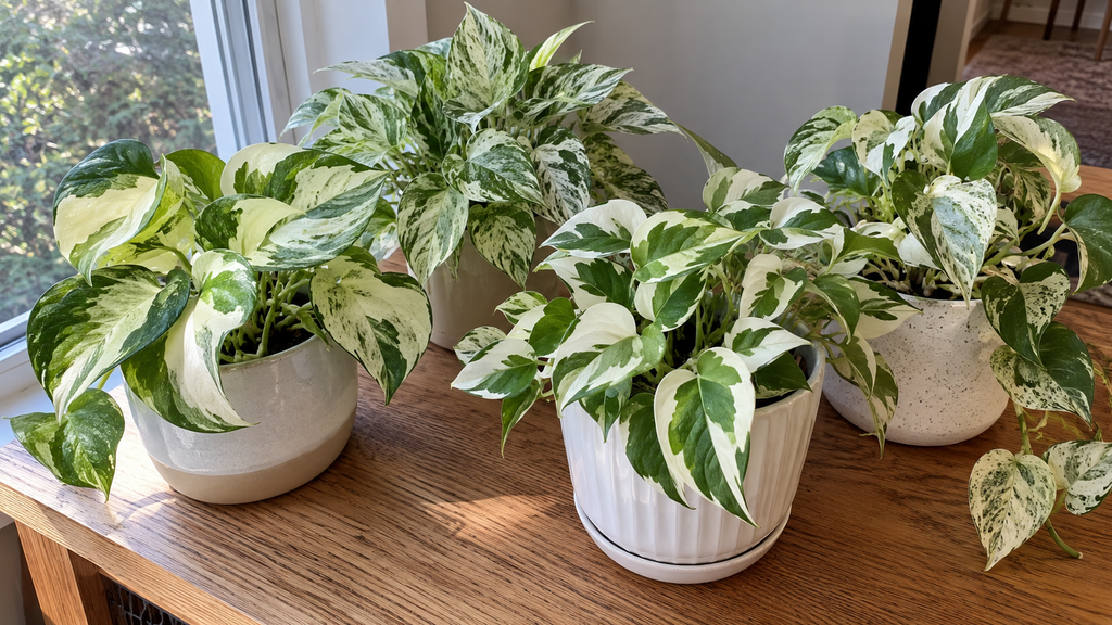 White variegated pothos