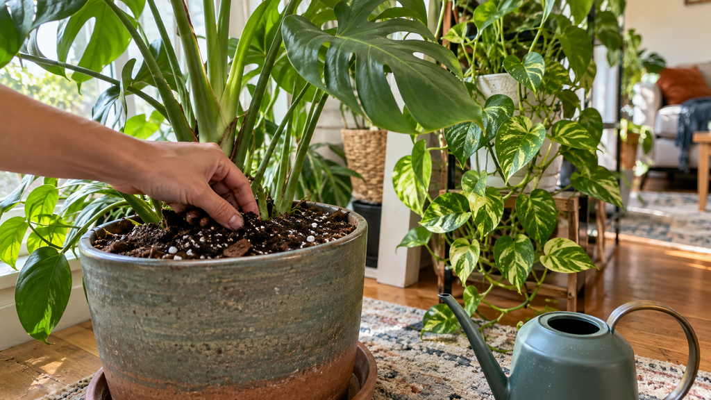 Checking plant soil moisture