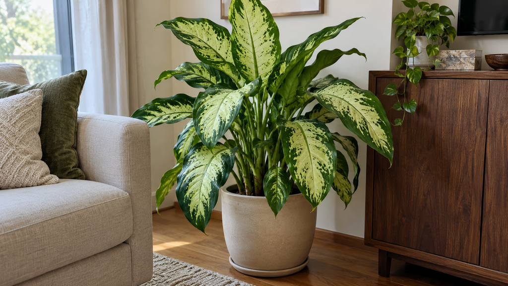 Variegated Dieffenbachia plant