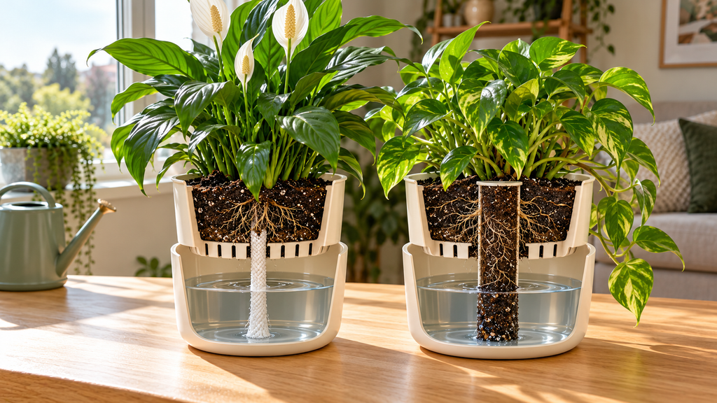 self watering pot wick system