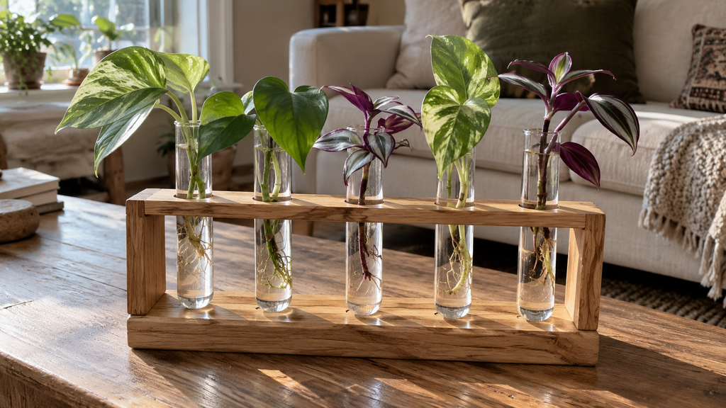 Wooden test-tube propagation stand