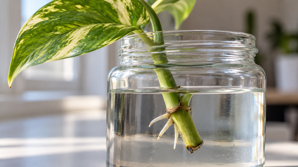 Pothos node growing roots