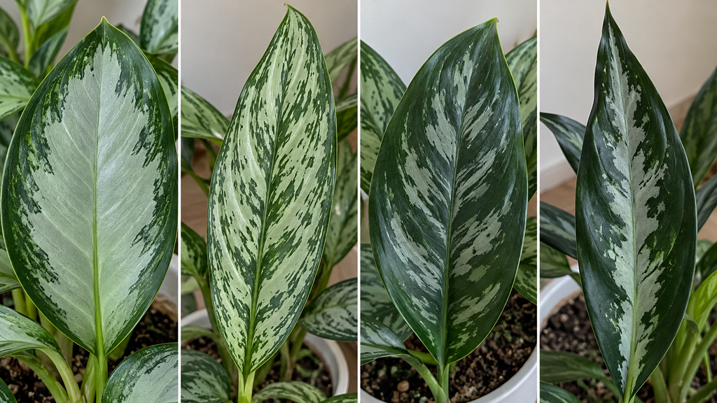 Silver Aglaonema leaves