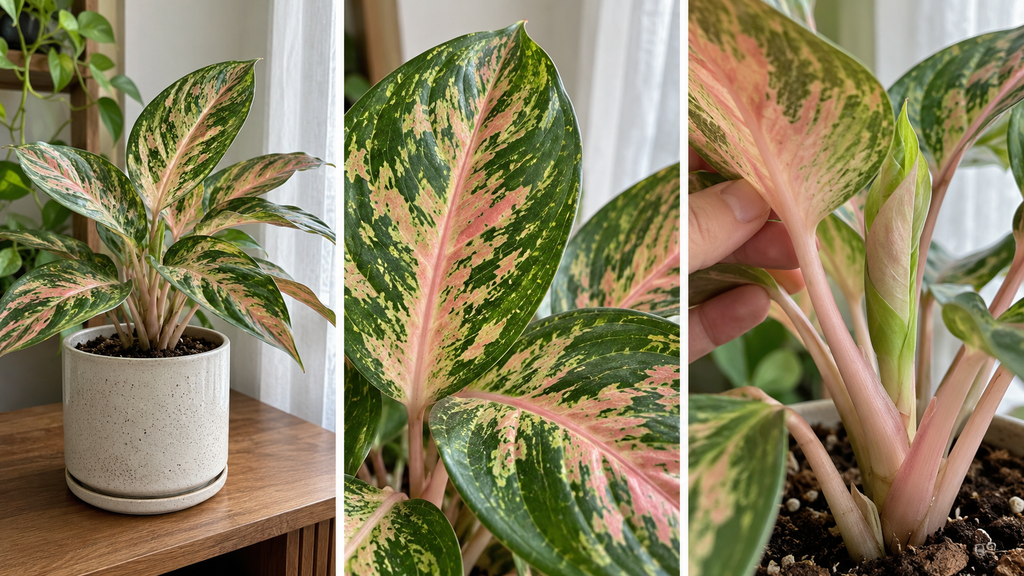 Aglaonema leaves and stems