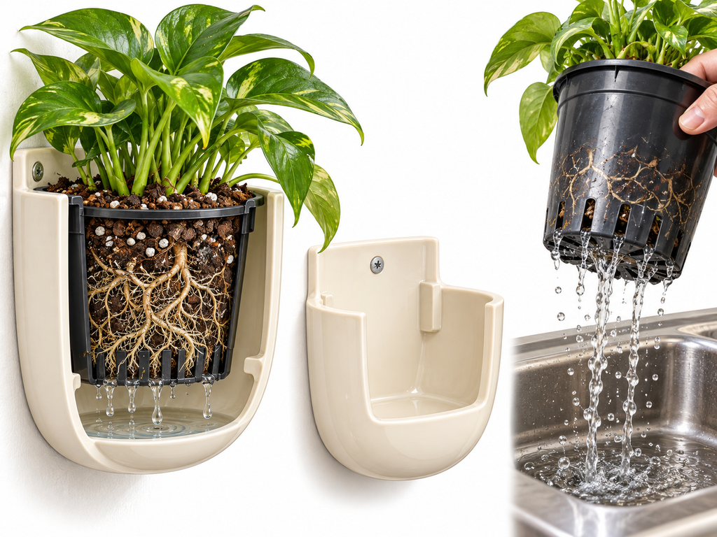 Wall planter drainage