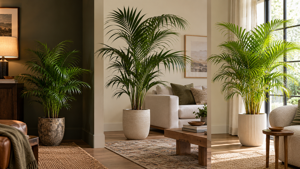 Indoor palms arranged by light conditions