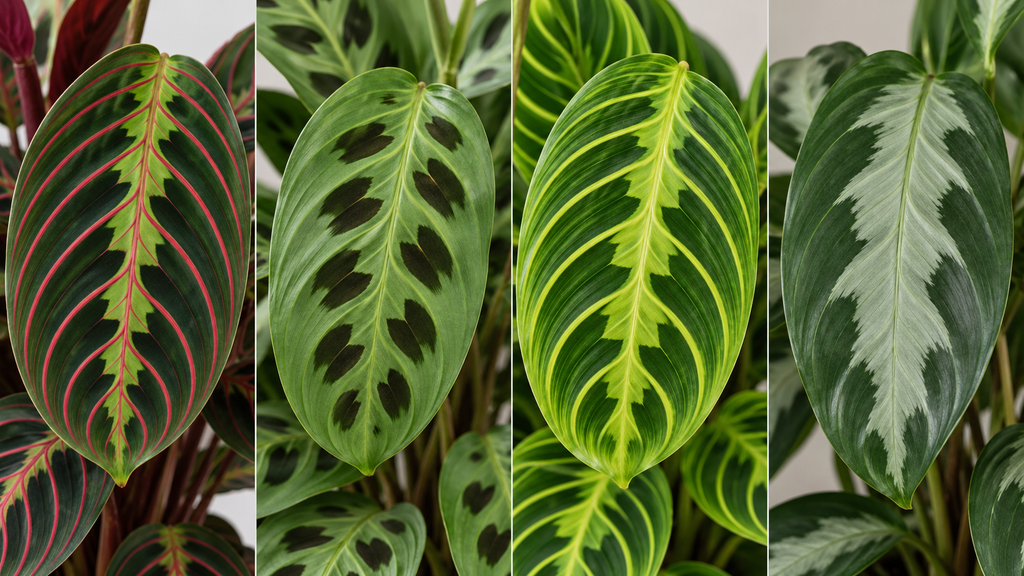 Red, Rabbit’s Foot, Lemon Lime and Silver Band Maranta varieties