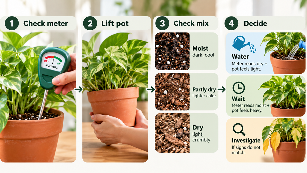 Checking soil moisture