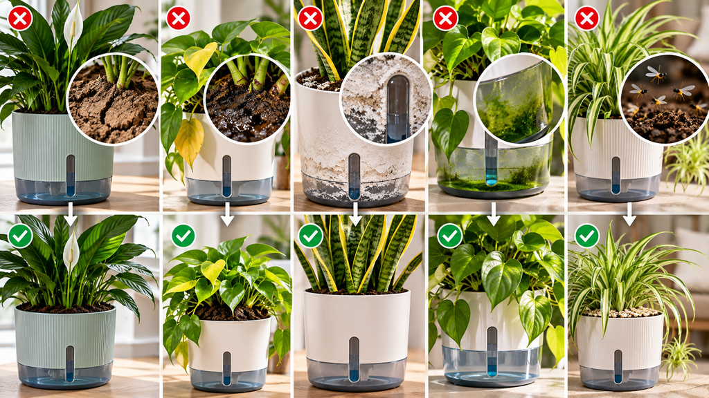 Self-watering pot problems
