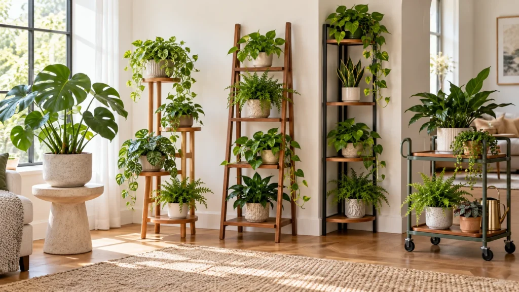 Five indoor plant stand styles