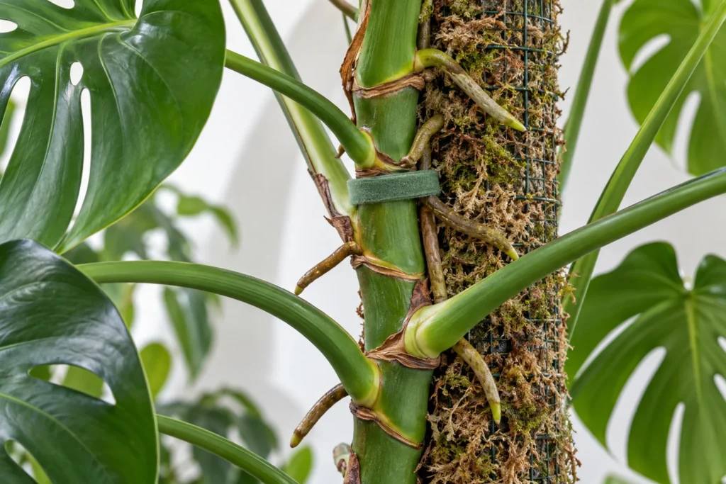 Monstera pole attachment