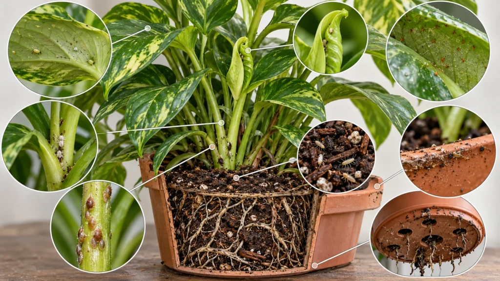 how to debug plants before bringing inside
