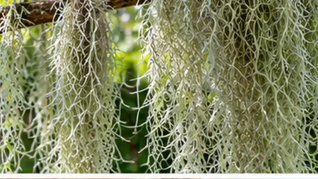 Hanging Spanish moss air plant