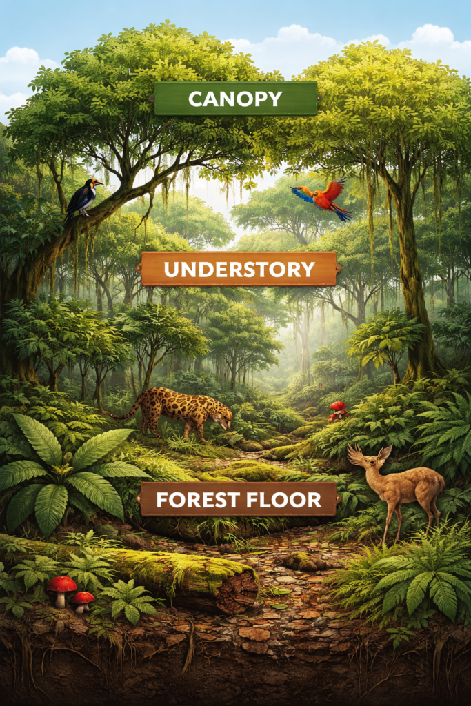 Forest plant layers diagram