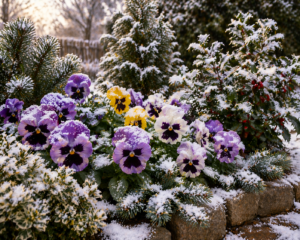 Winter plants outdoor garden