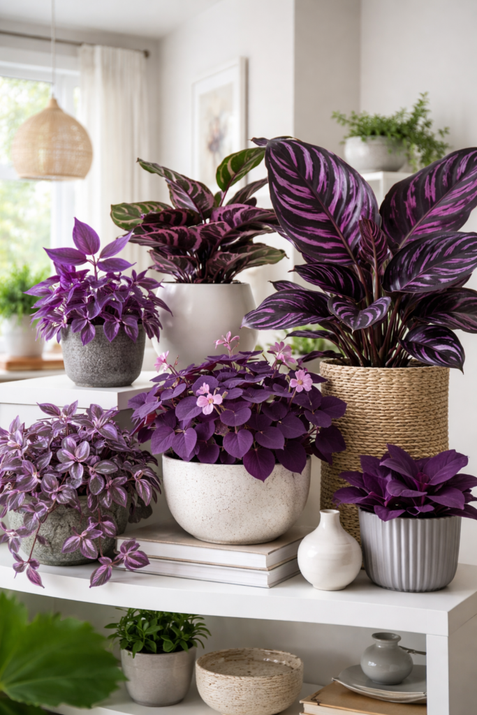 Purple house plants indoor decor