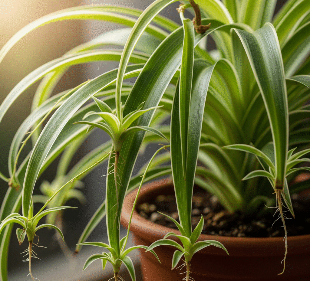 Spider Plant (Chlorophytum comosum) is the best beginner-friendly indoor plants