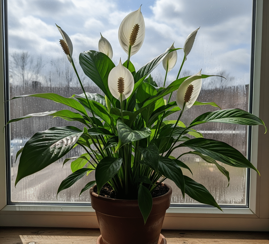Peace Lily (Spathiphyllum) is the popular indoor plant