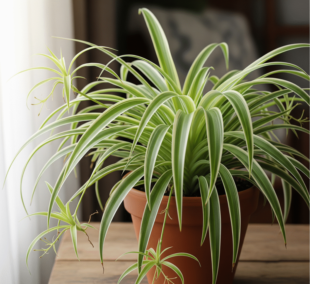 The spider plant is the most charming indoor plants