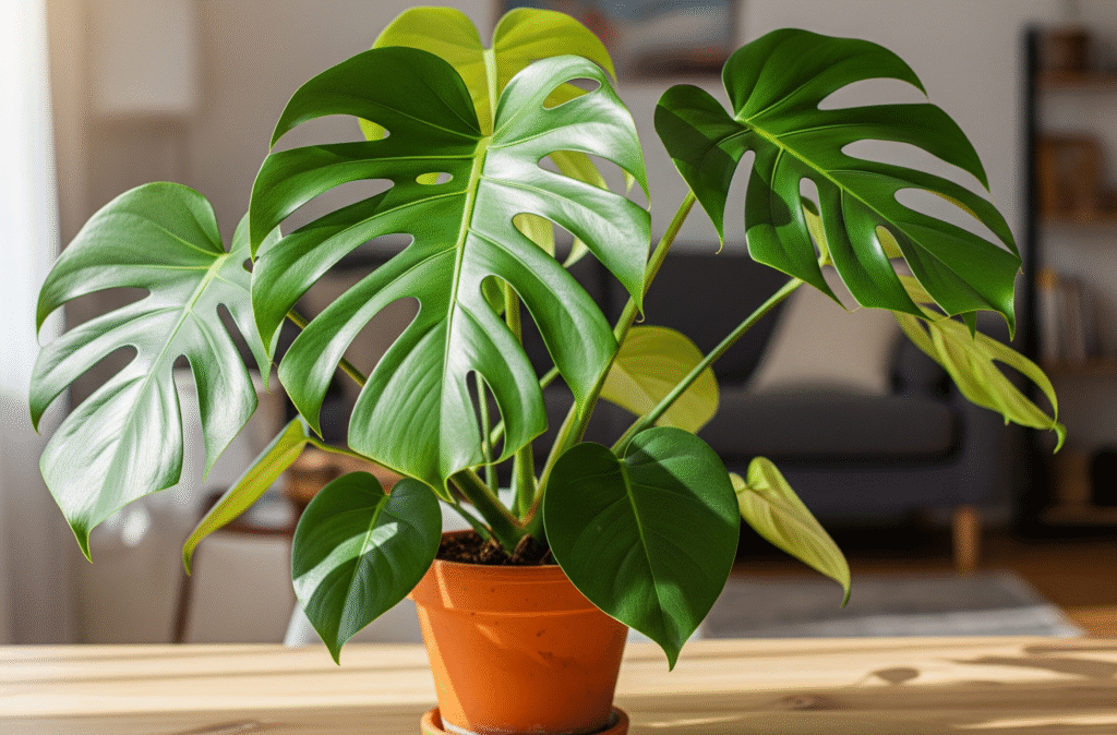 Monstera Deliciosa is a trendy and fast-growing indoor plant 