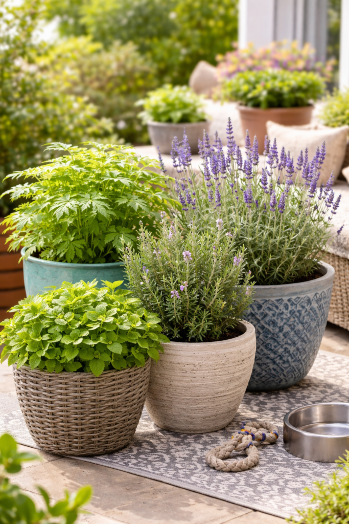 Best flea-repelling plants arranged in a home garden