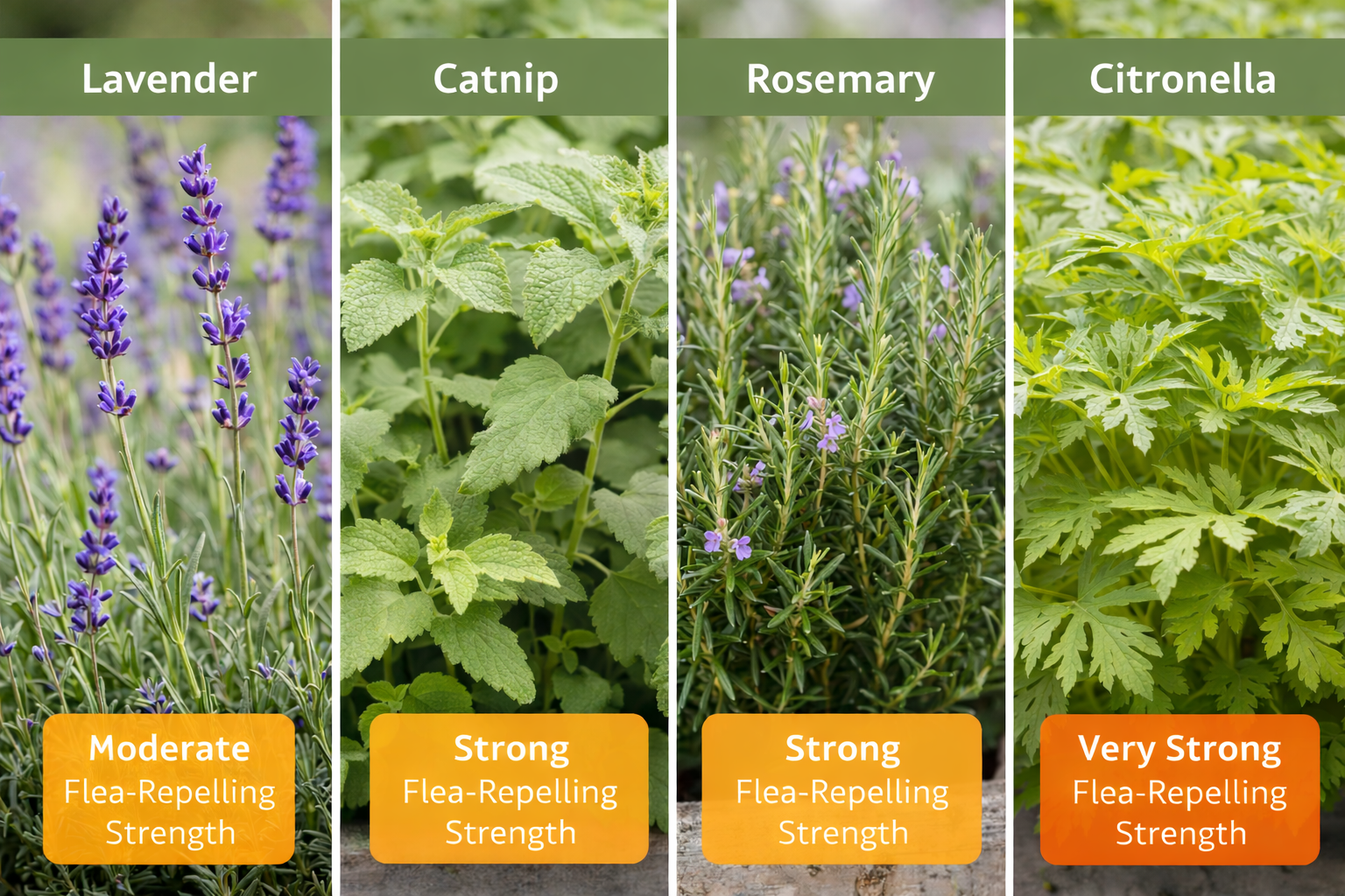 Comparison of natural flea deterrent plants